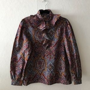 Act III Women’s Vintage Blouse with Ruffle Neck